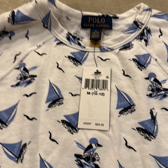 Polo Ralph Lauren Boys Medium (10-12) Polo Bear Spa Terry Sweatshirt - Picture 4 of 6